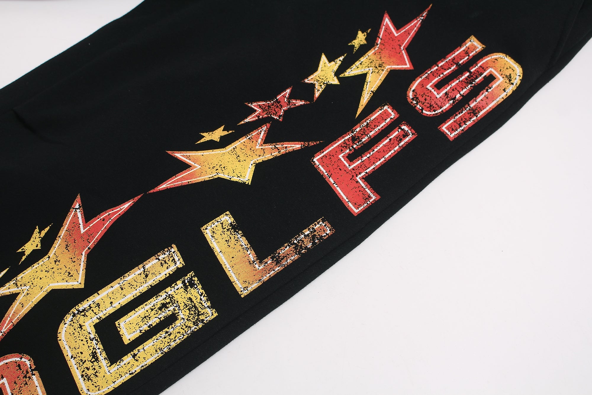 Fleece-Lined Glitter Star Wide-Leg Sweatpants | Y2K Street Style