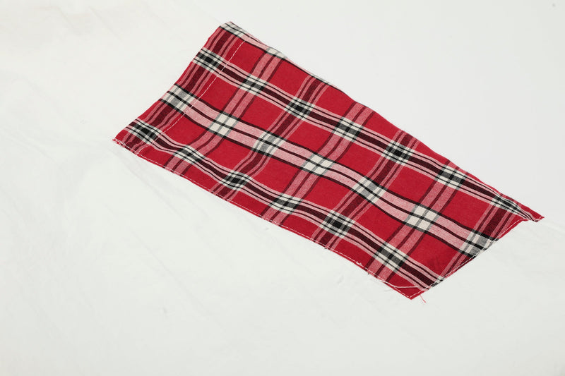 Wide-Leg Plaid-Patch Nylon Cargo Pants | Street Style