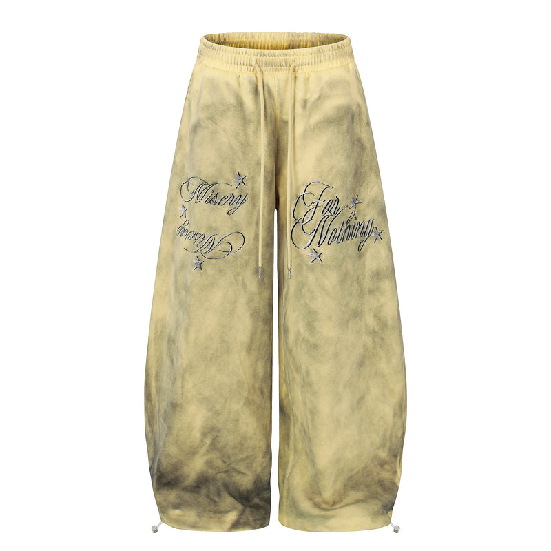 Omirad Misery Was Nothing Washed Wide-Leg Sweatpants