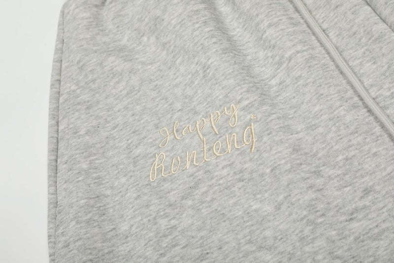 Fuzzy Star Appliqué Wide-Leg Sweatpants | Happy Ronteng