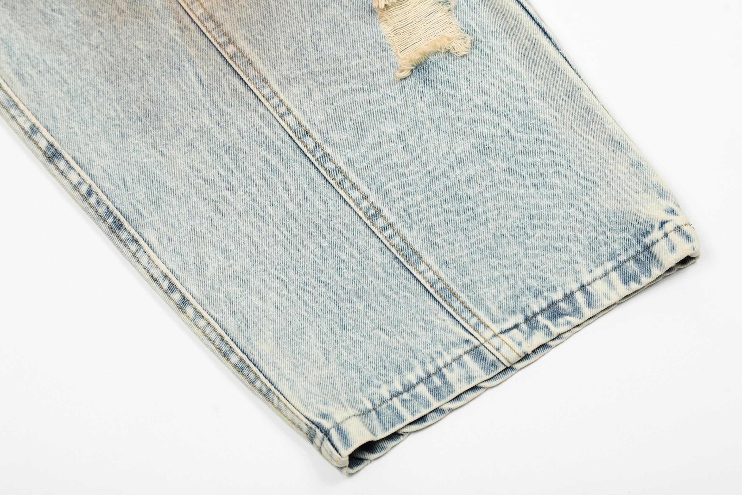 Rust Wash Distressed Barrel Jeans | Wide Leg Vintage Denim