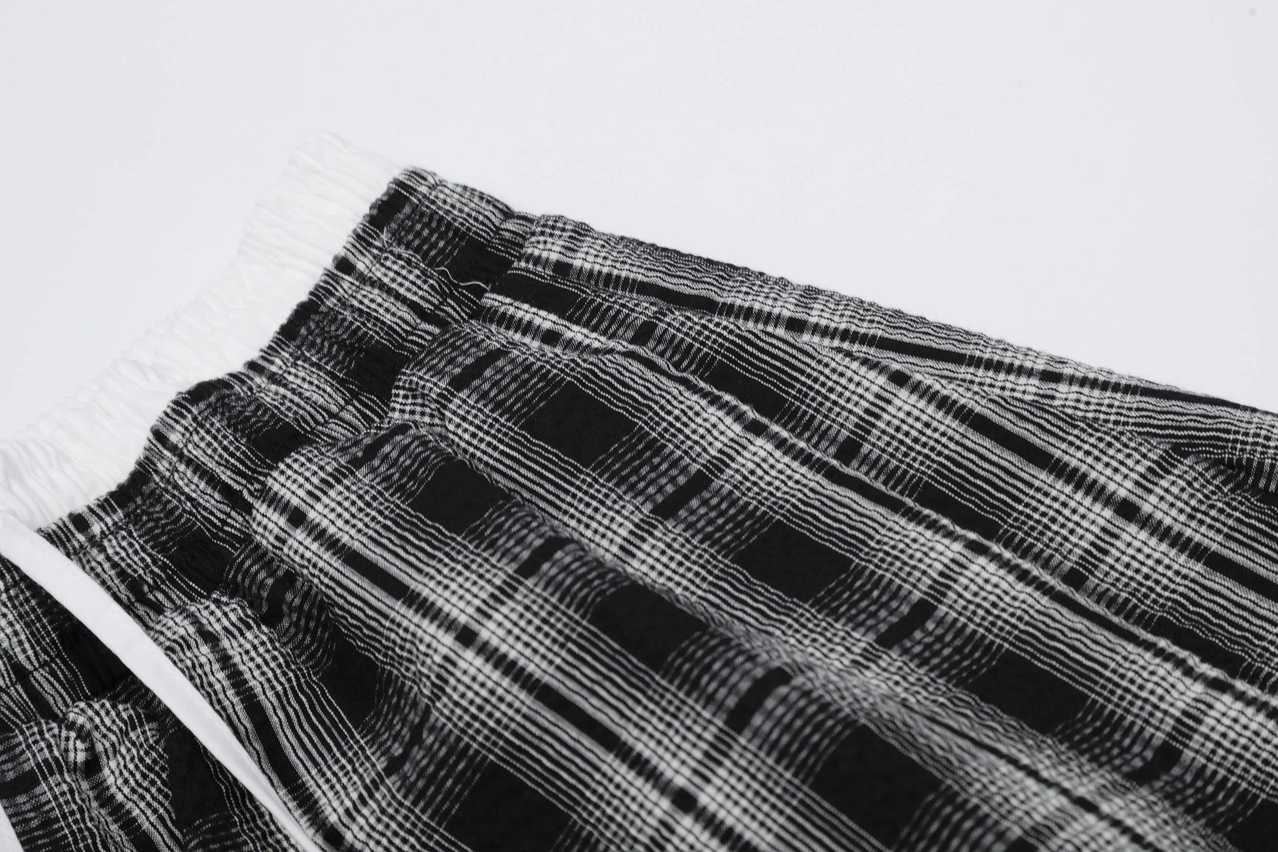 Omirad Plaid Barrel-Leg Pants | Wide-Leg Streetwear Trousers