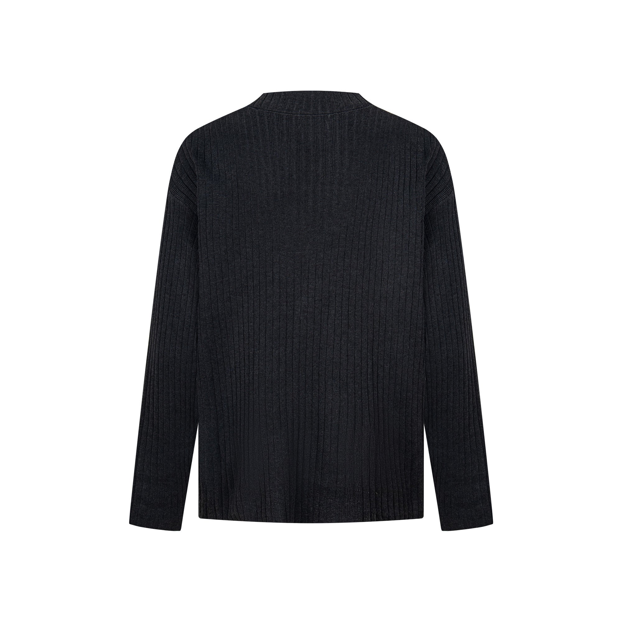 Vintage Graphic Ribbed Knit Top | Number 12 V-Neck Sweater