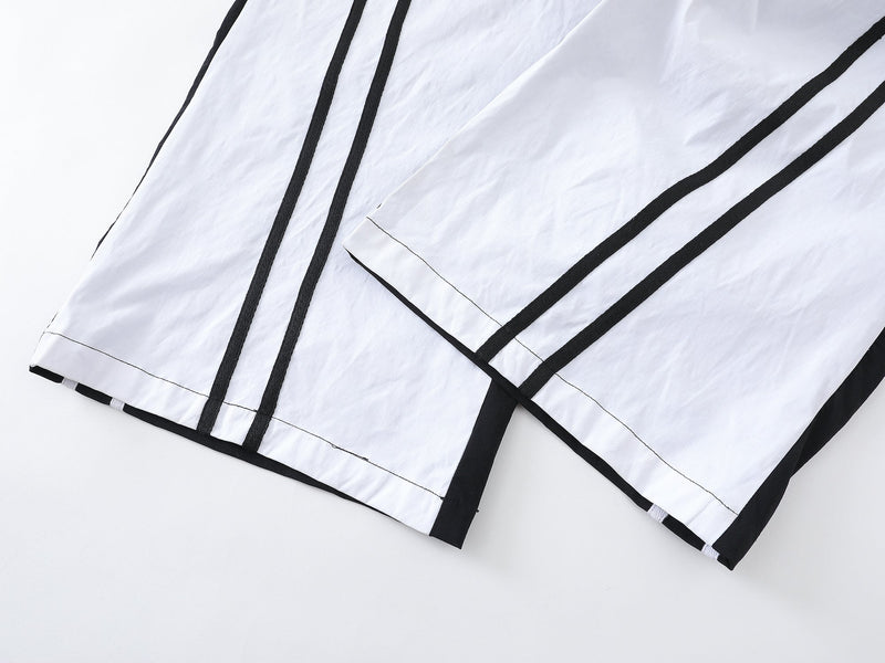Omirad Contrast Track Wide-Leg Pants | Two-Tone Stripe