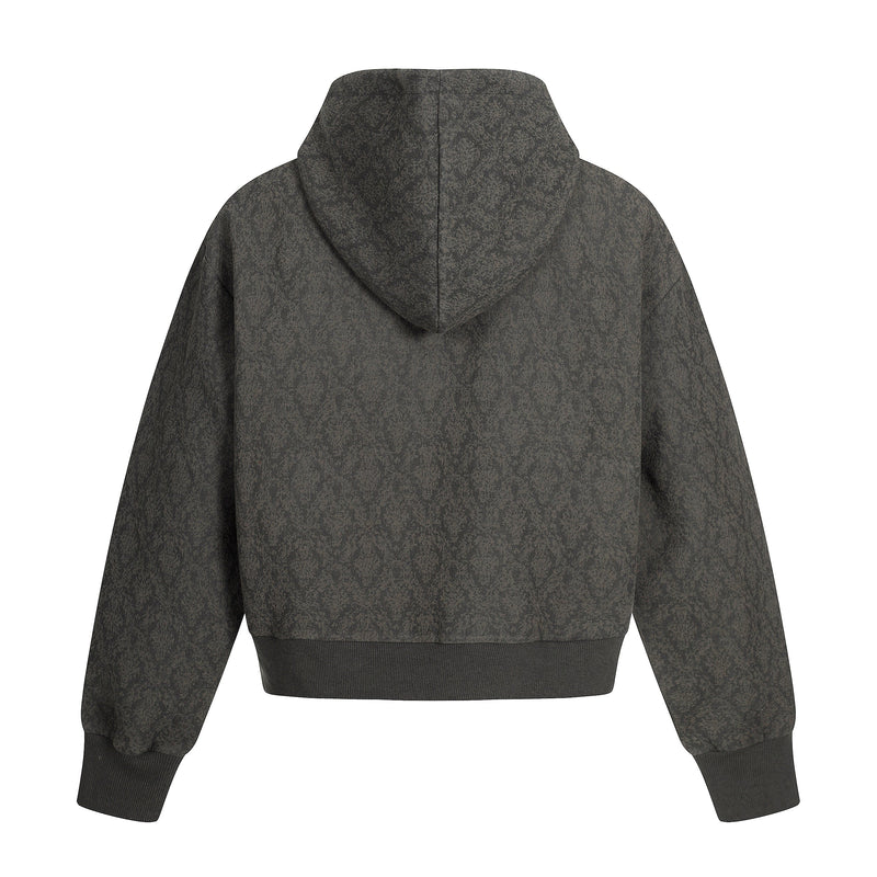 Omirad All-Over Patterned Zip-Up Hoodie | Streetwear