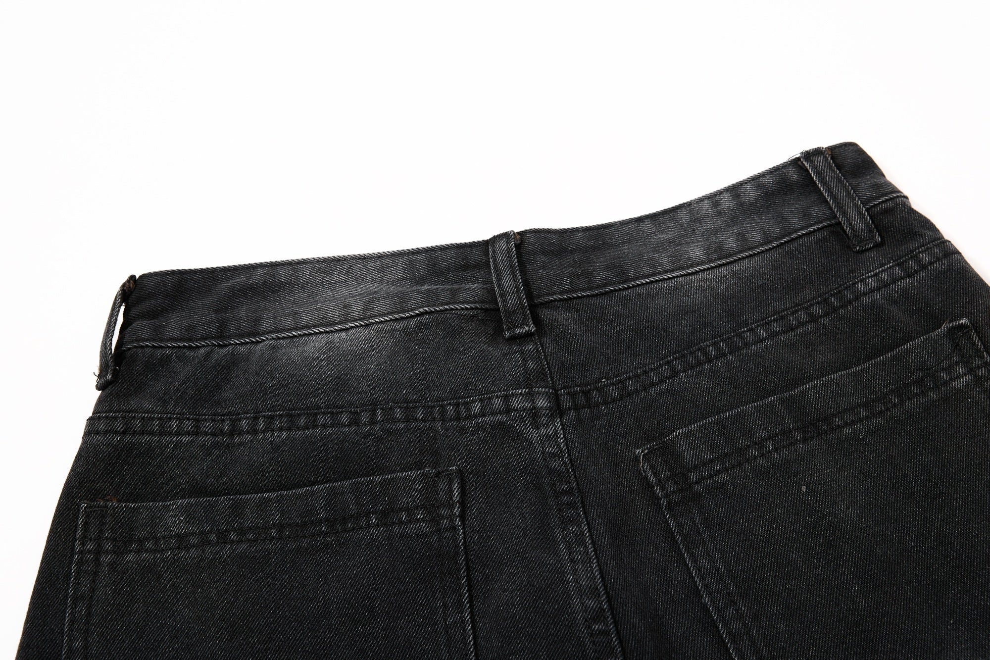 Studded Wide-Leg Denim Jeans | Vintage Black Streetwear