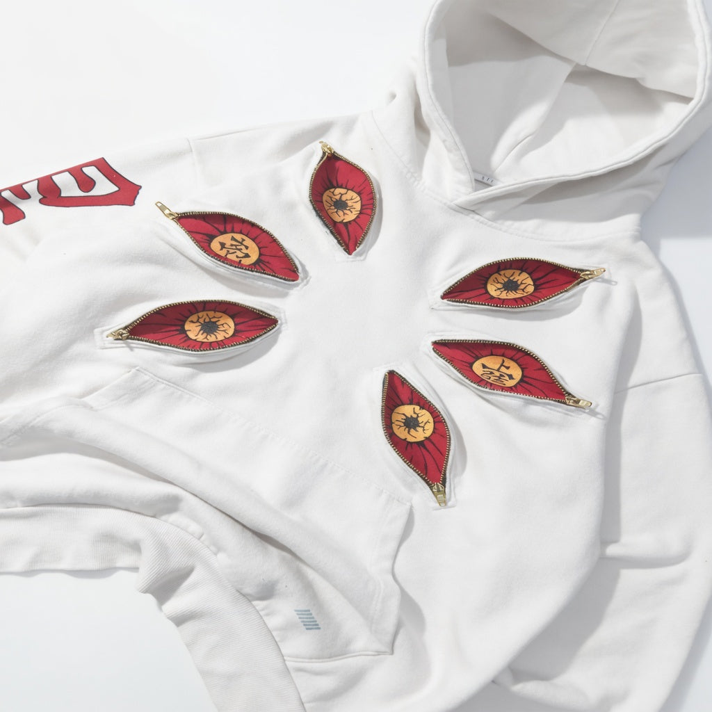 Six-Eyed Embroidered Pure Cotton Hoodie – Dark Eastern Aesthetic Streetwear