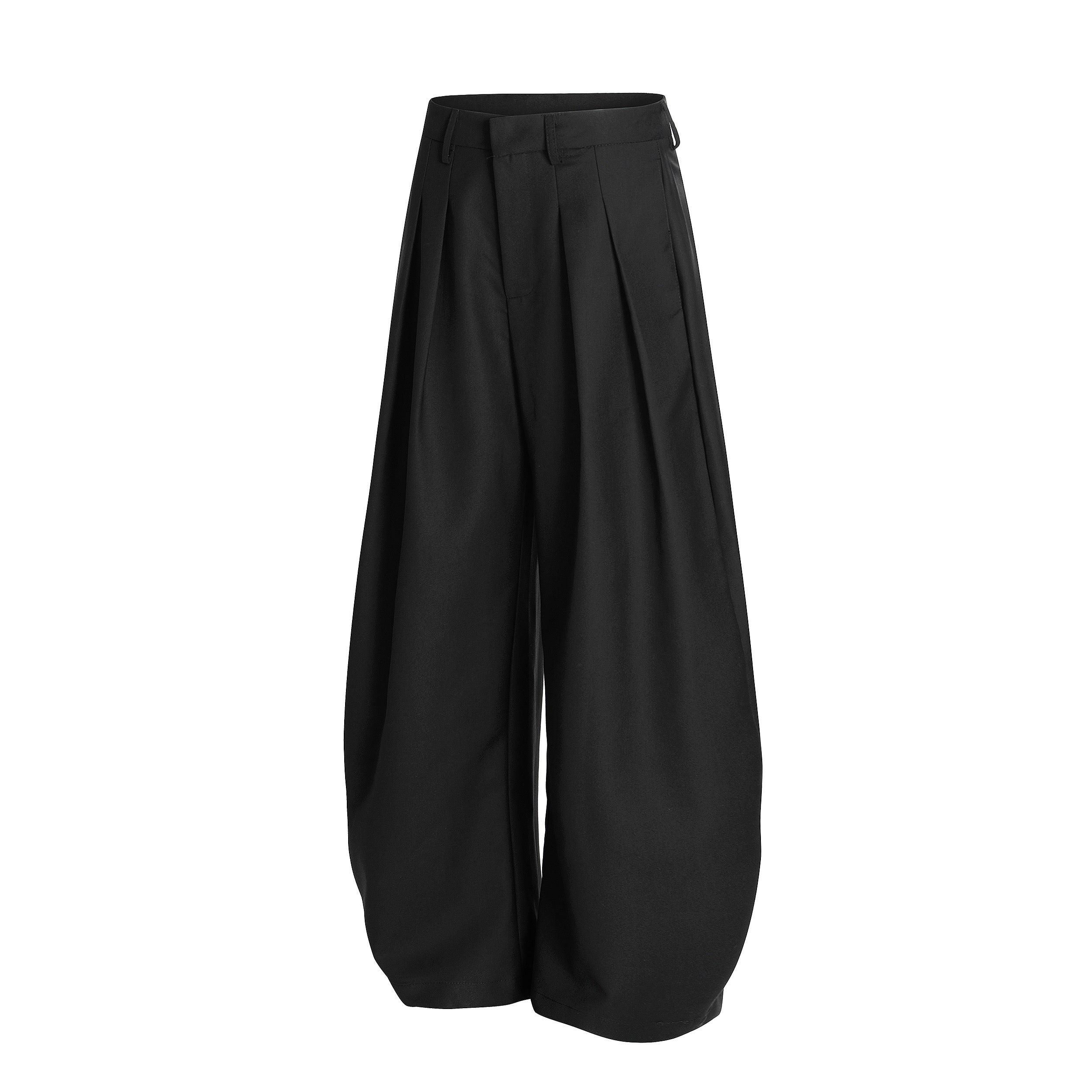 Omirad Pleated Barrel-Leg Trousers | Wide Leg Tailored Pants