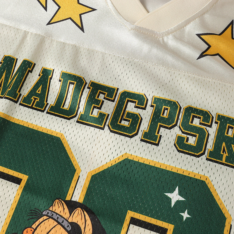 Garfield Varsity Football Jersey | Star Graphic Streetwear Top