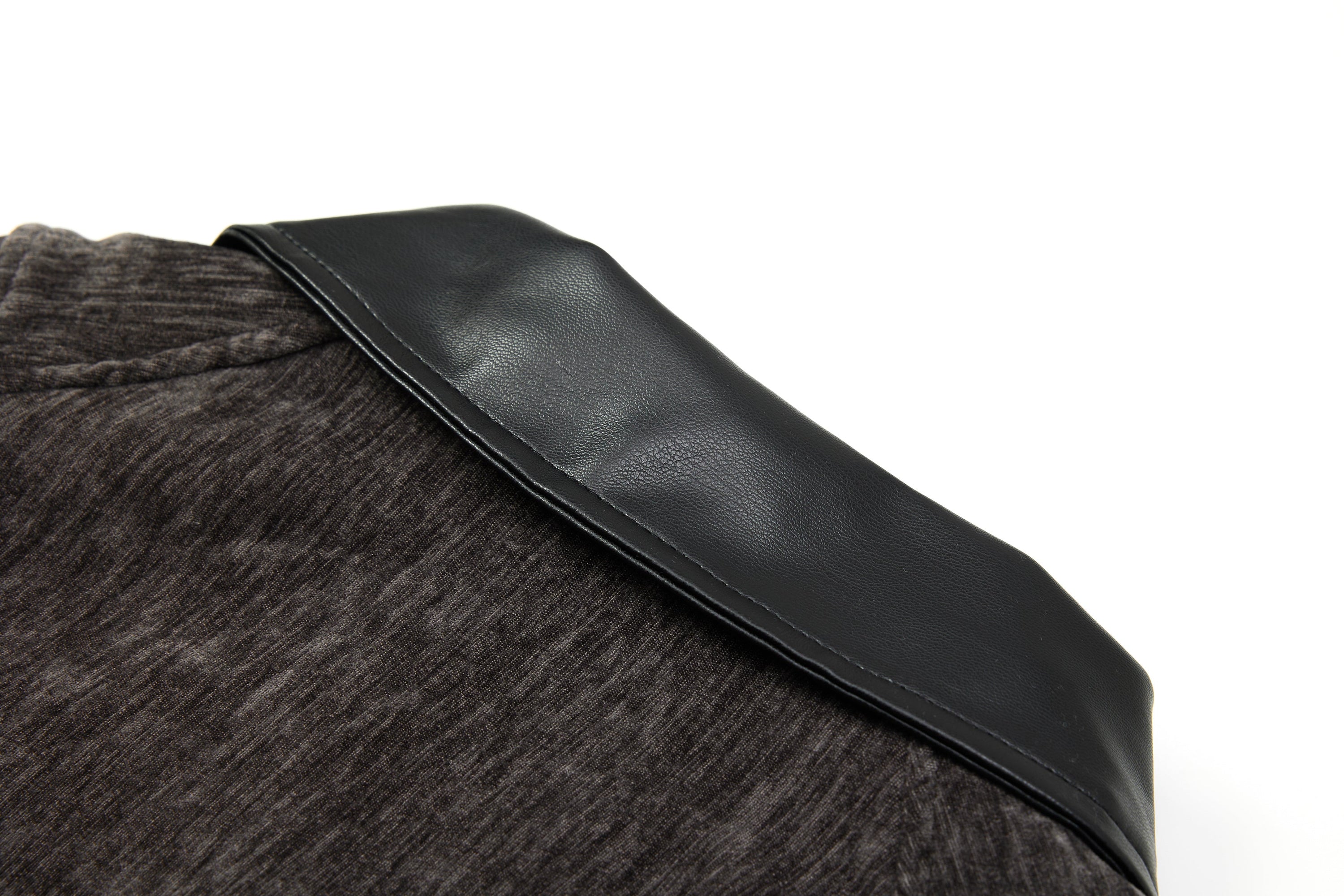 Omirad Chenille Bomber Jacket with Faux-Leather Collar
