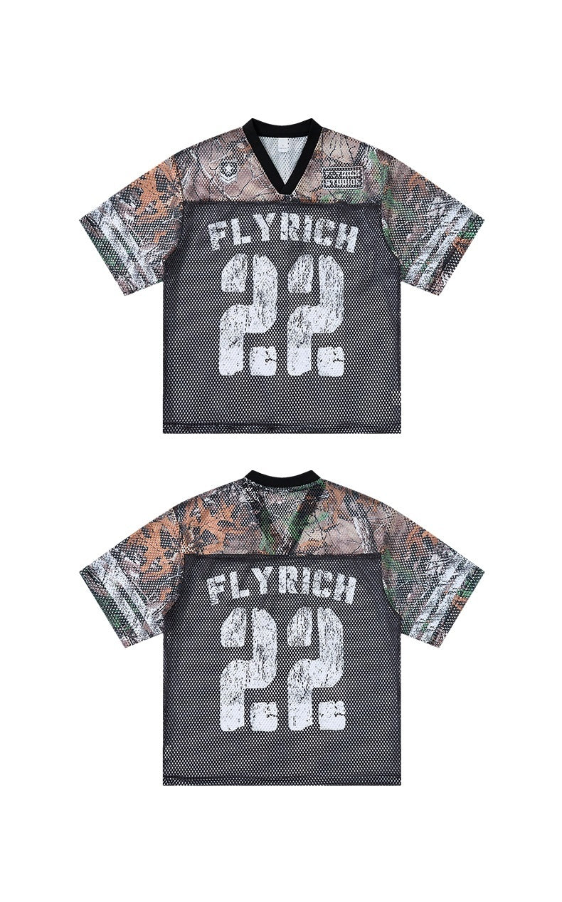 Omirad Fly Rich 22 Camo Mesh Jersey T-Shirt | Streetwear