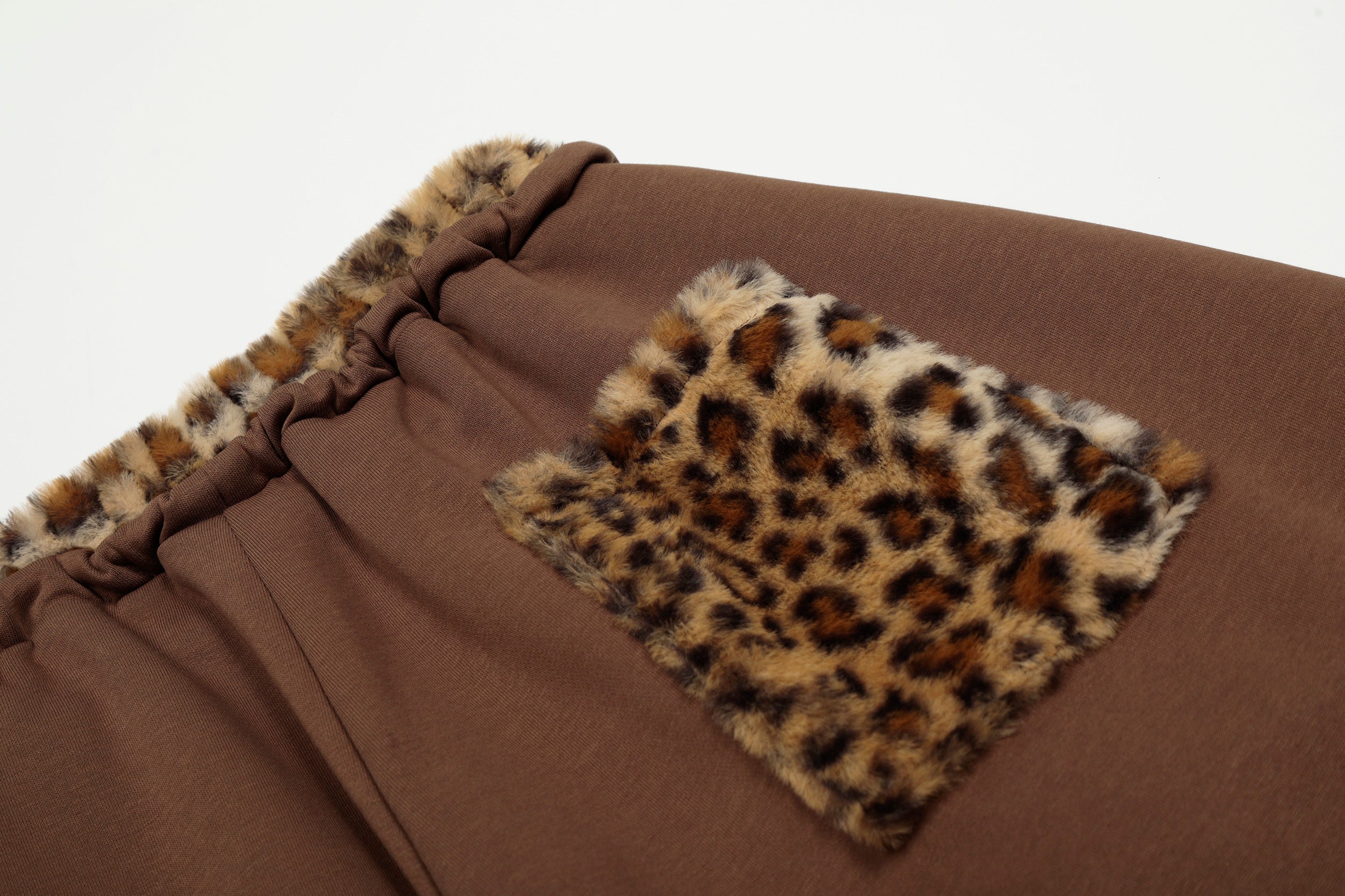 Omirad Leopard Trim Balloon Sweatpants with Chenille Patch