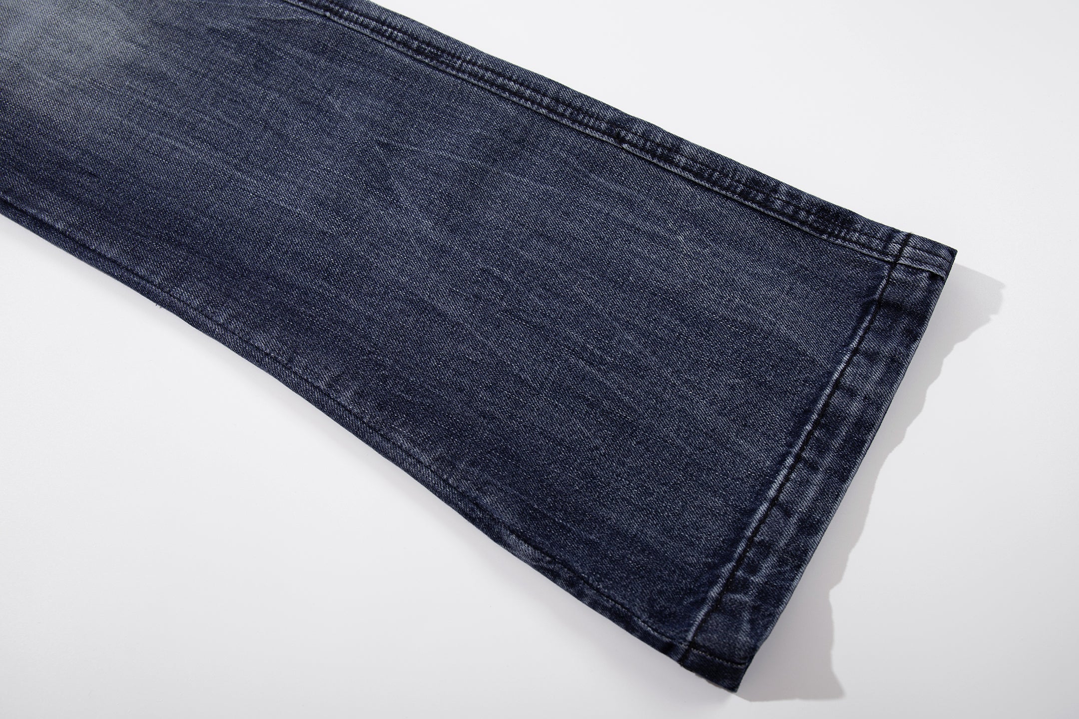 Omirad Cracked-Wash Wide-Leg Jeans | Deep Indigo Denim