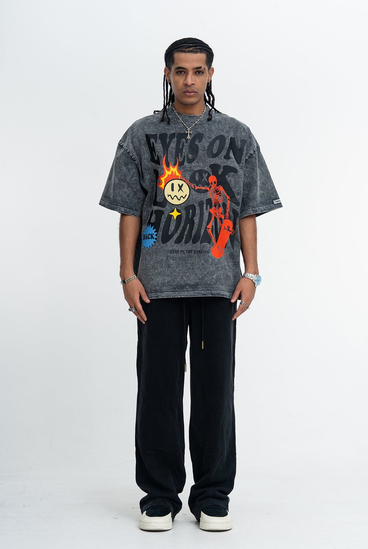 Omirad Eyes on the Horizon Skate Graphic Tee | Vintage Wash