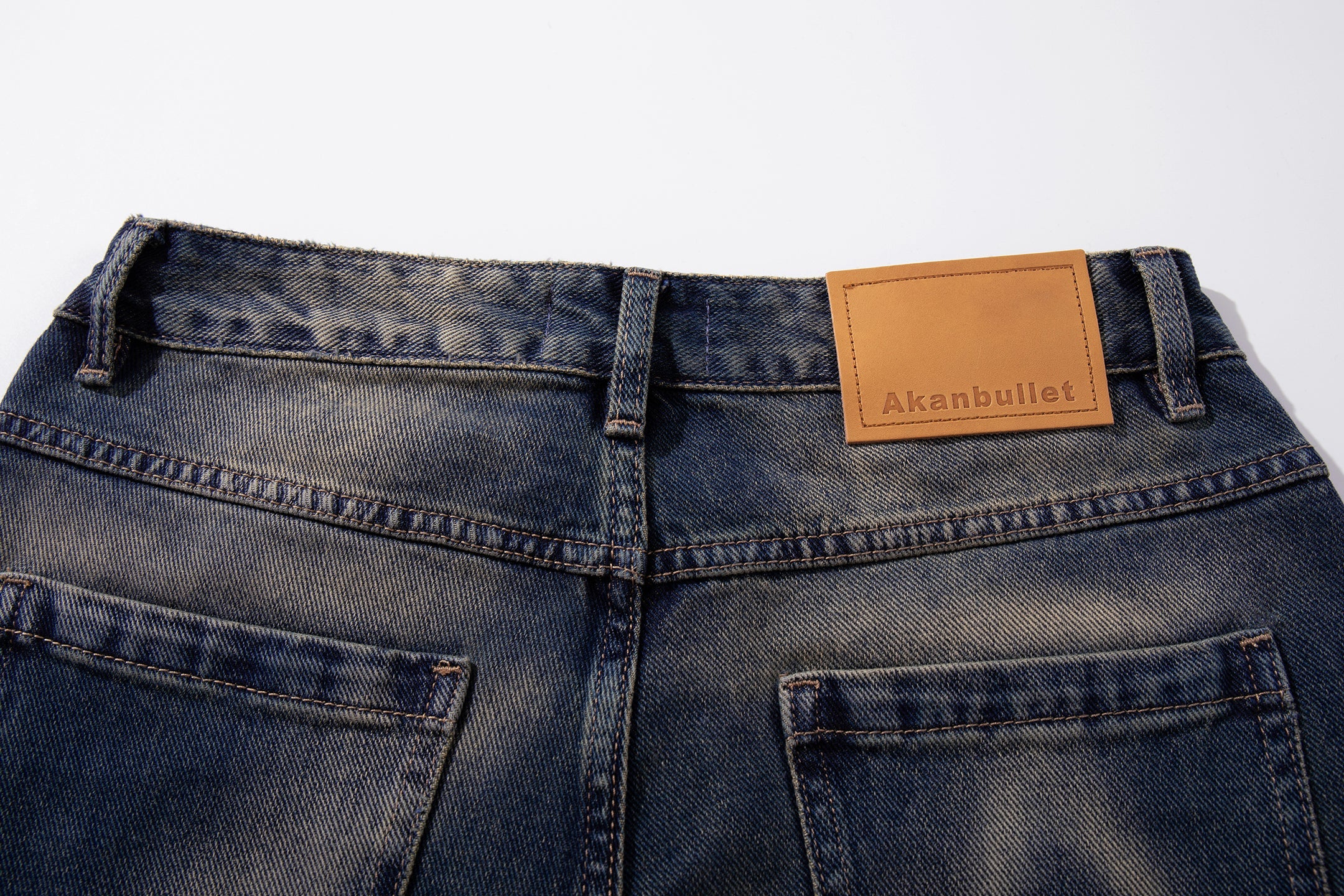 Curve-Panel Smoke-Fade Wide-Leg Jeans | Vintage Blue Denim