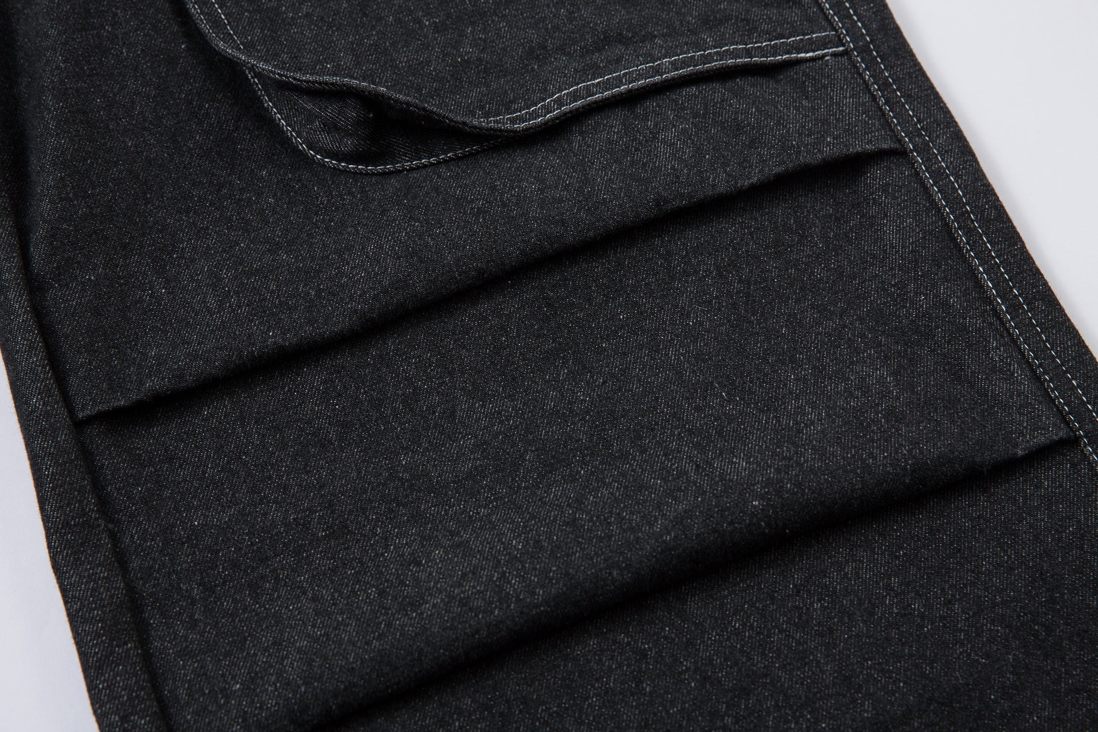 Omirad Stacked Cargo Wide-Leg Jeans | Black Denim
