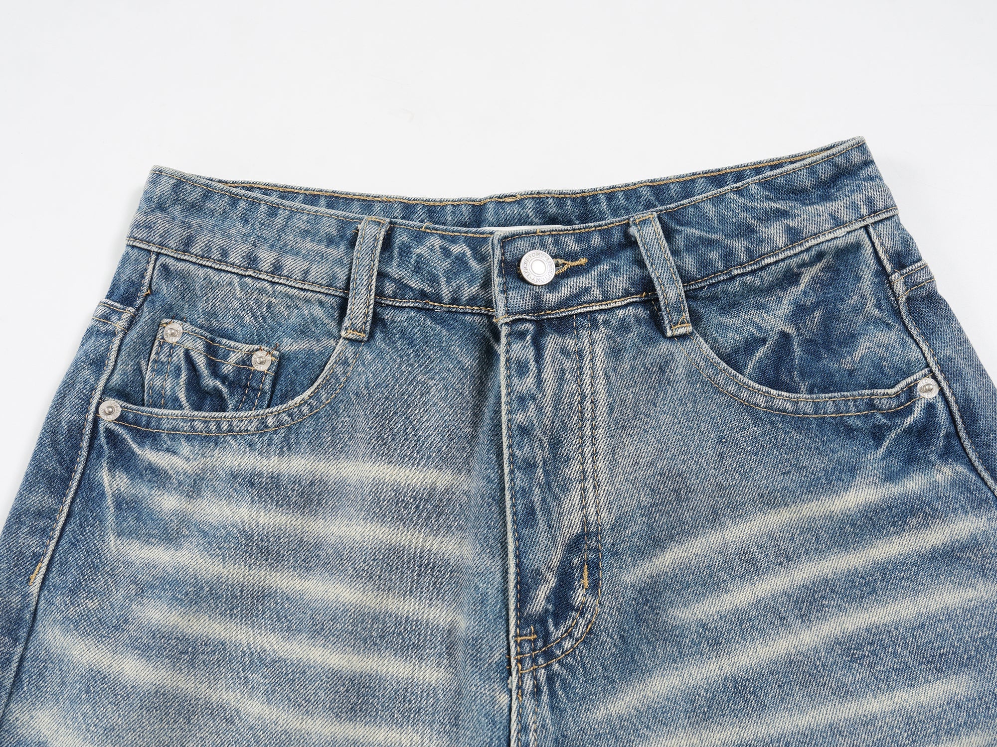 Omirad Faded Wide-Leg Denim Shorts | Vintage Wash Streetwear