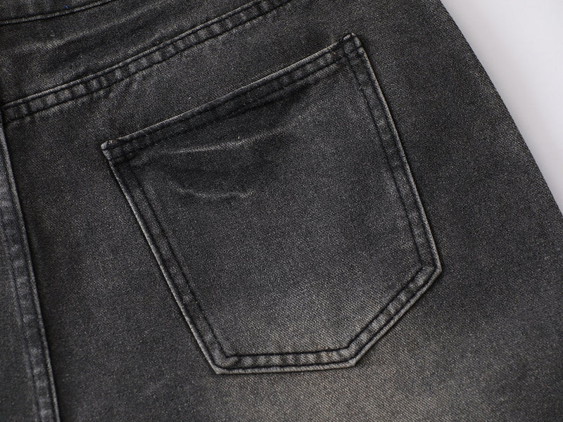 Omirad Full-Whisker Washed Wide-Leg Denim Pants