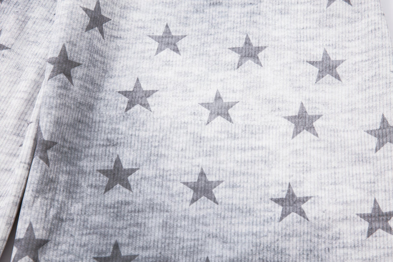 Star Print Wide-Leg Sweatpants with Contrast Side Stripes