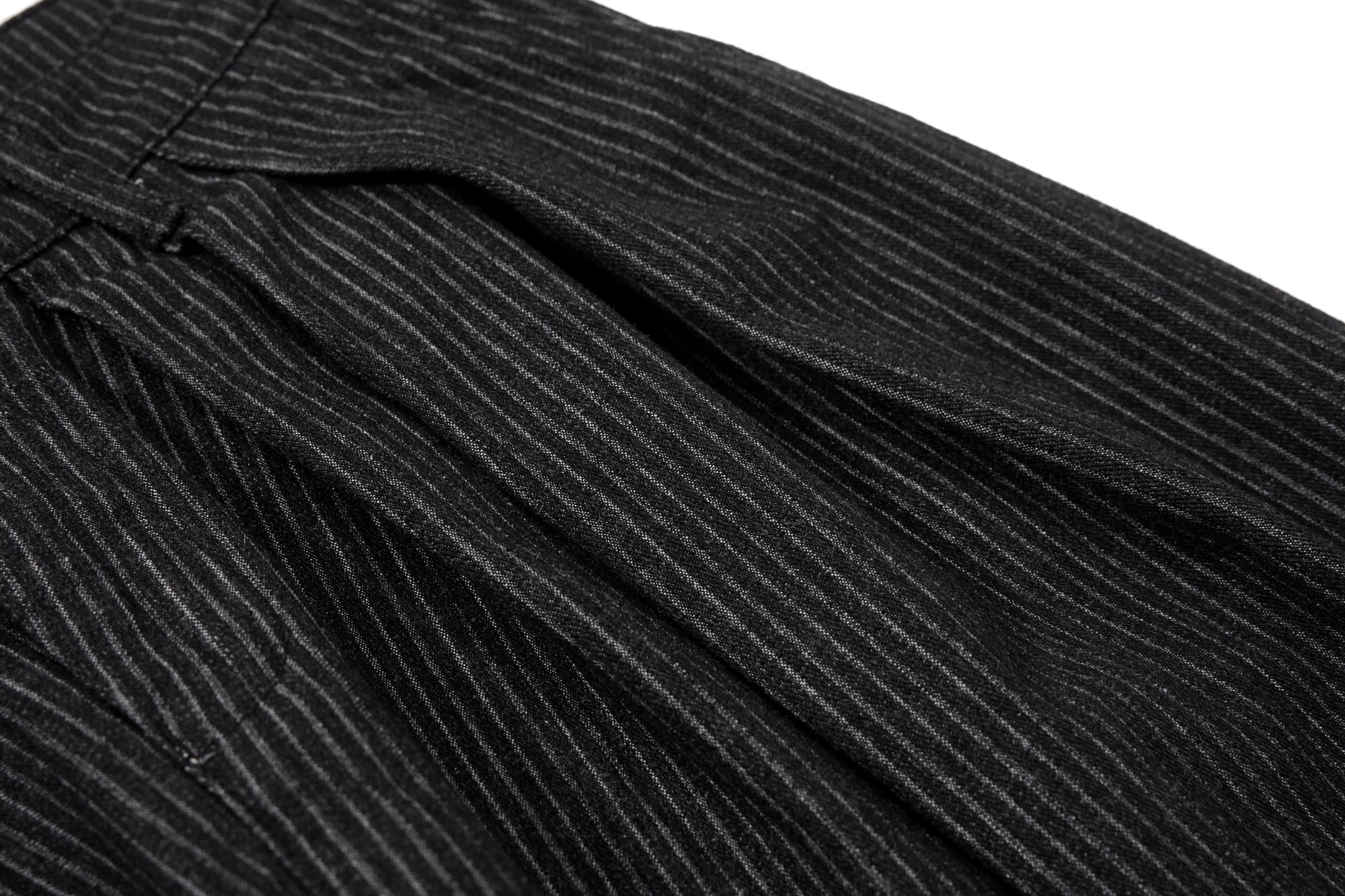 Omirad Pinstripe Barrel Trousers | Wide-Leg Pleated Pants