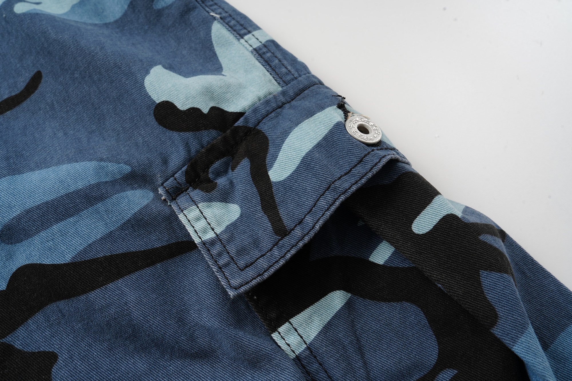 Omirad Blue Camo Cargo Shorts | Oversized Y2K Streetwear