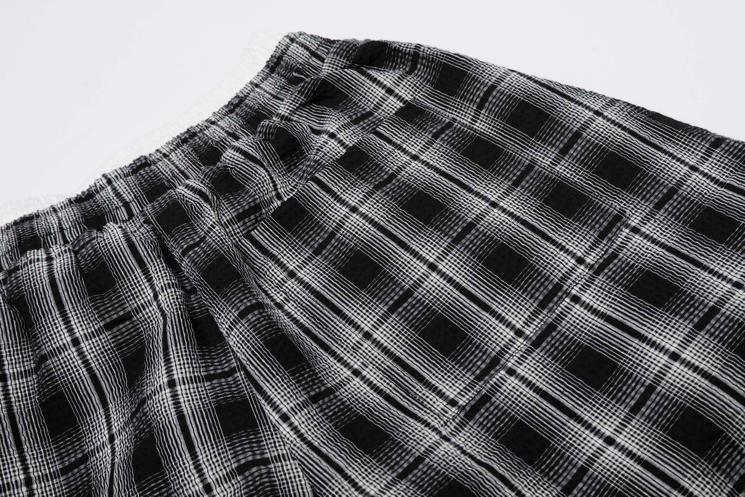 Omirad Plaid Barrel-Leg Pants | Wide-Leg Streetwear Trousers