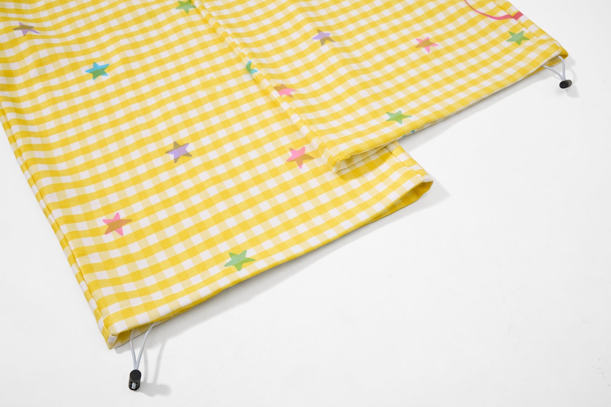 Pastel Gingham Balloon Pants | Y2K Wide-Leg Star Print