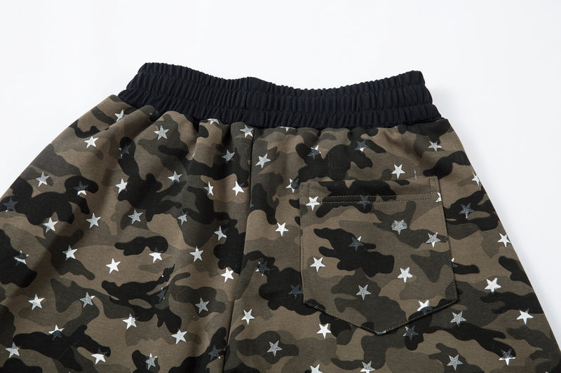 Omirad Star Camo Wide-Leg Sweatpants | Military Streetwear