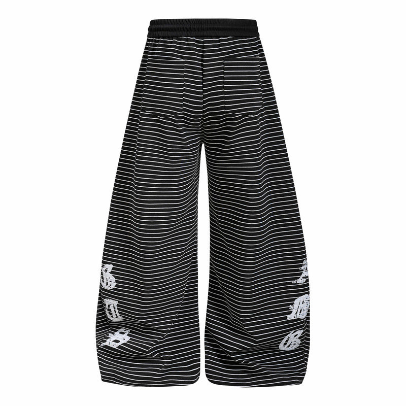 Striped Gothic Draped Wide-Leg Pants | Free Spirit Print