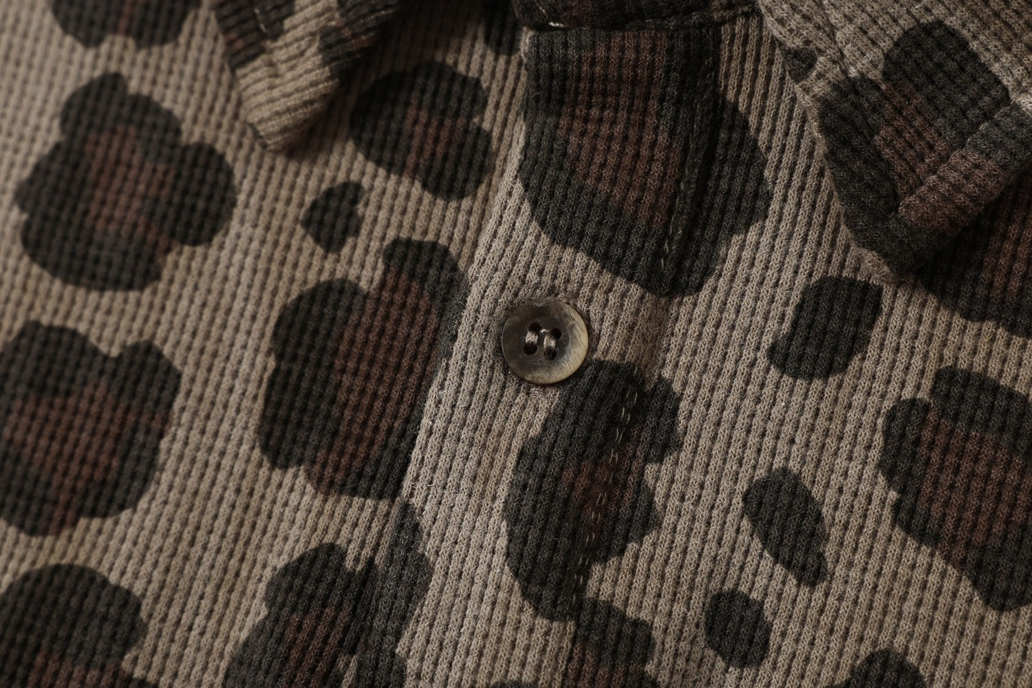 Taeleplus Leopard Print Long Sleeve Polo Shirt | Streetwear
