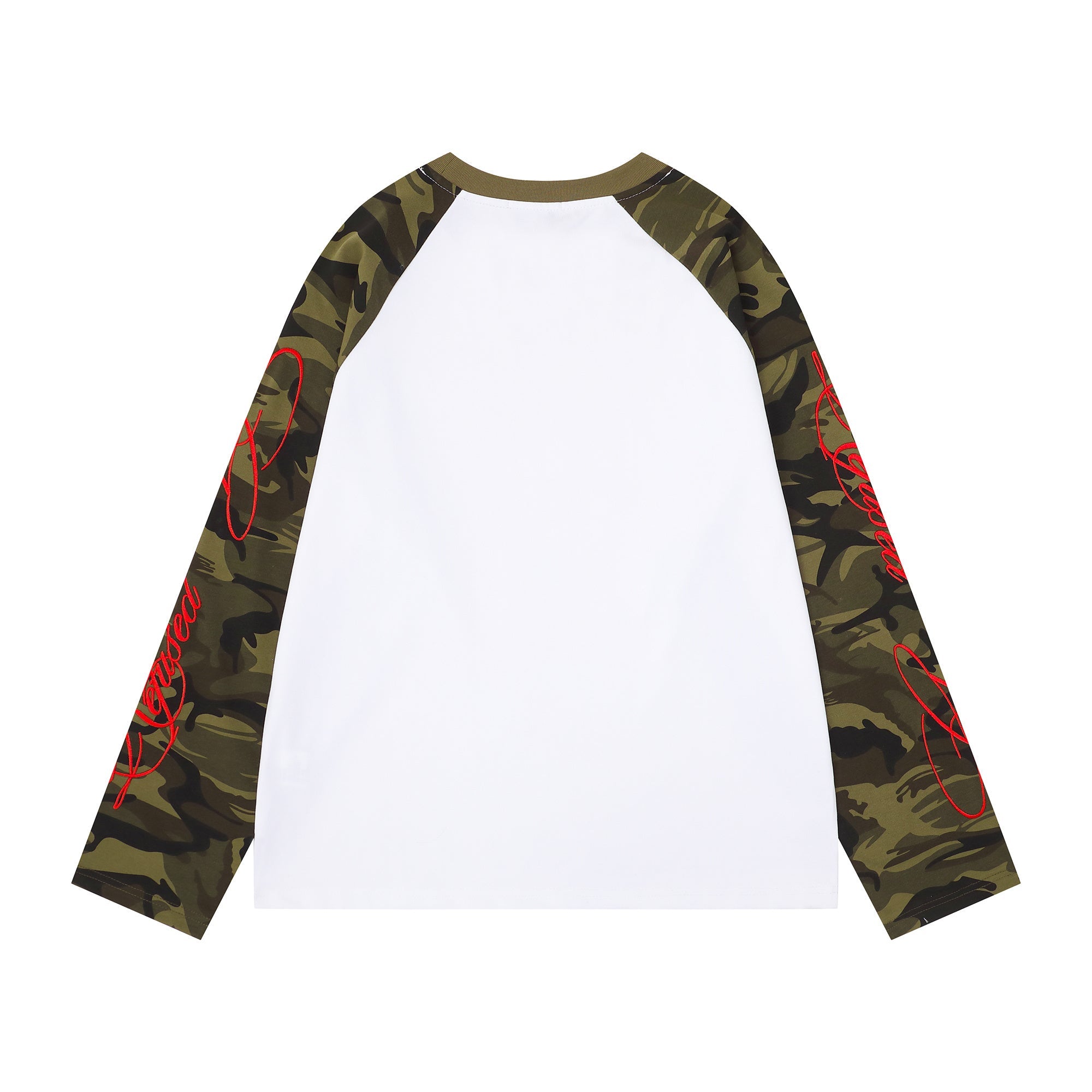 Camo Sleeve Raglan Long Sleeve Tee | Streetwear Cotton