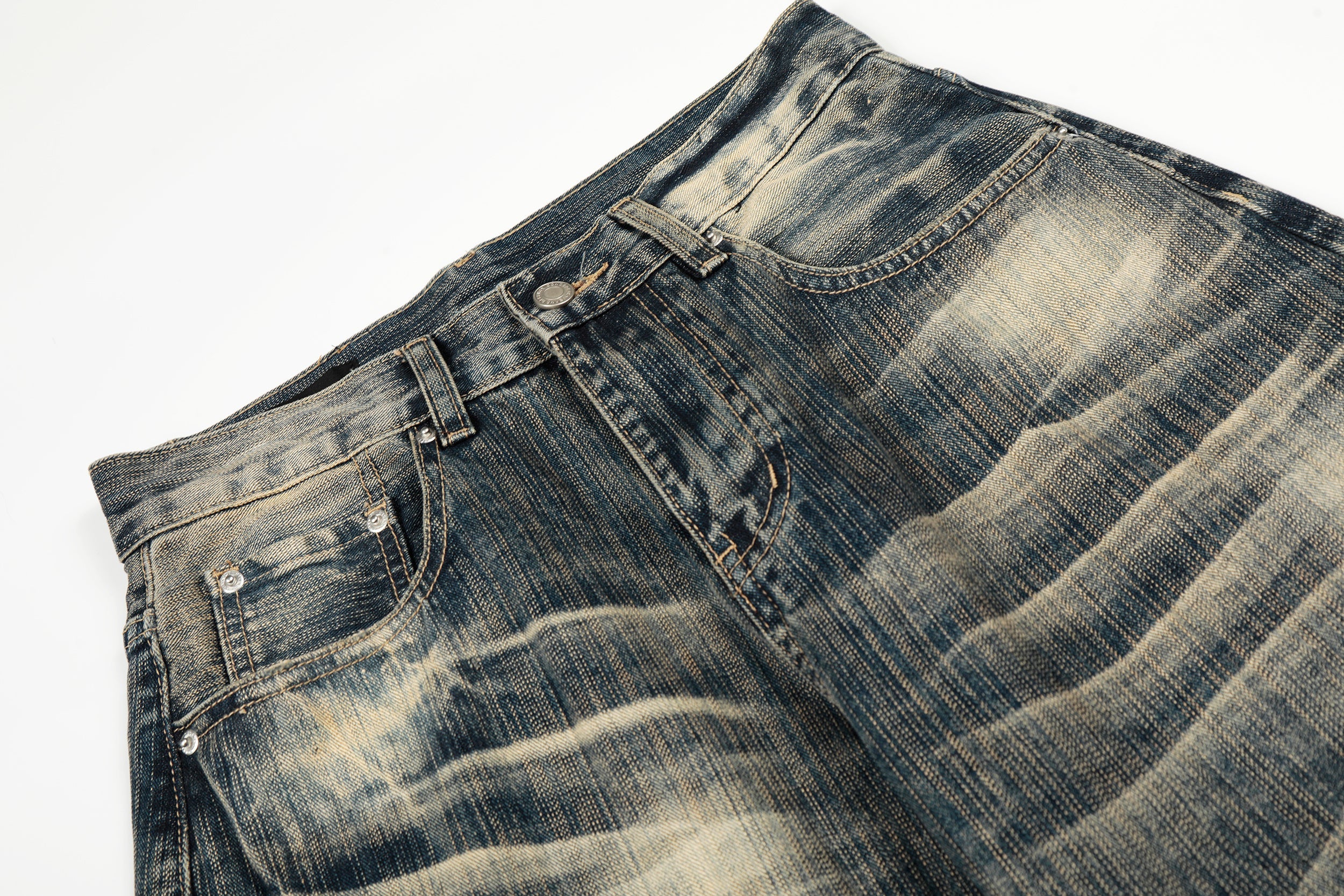 Vintage Washed Wide-Leg Denim Pants | Relaxed Streetwear Fit