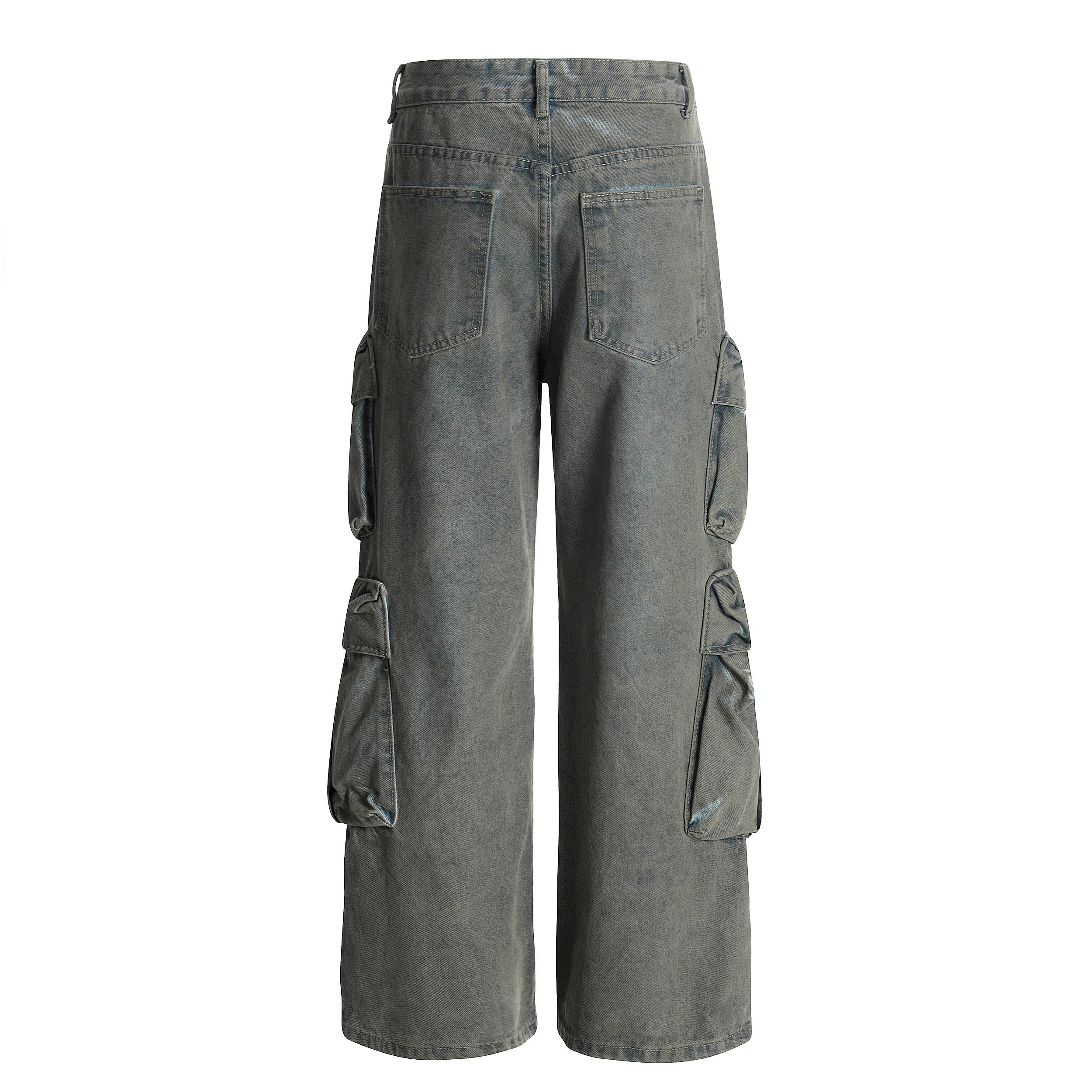 Multi-Layer Cargo Denim Pants | Wide-Leg Streetwear Jeans