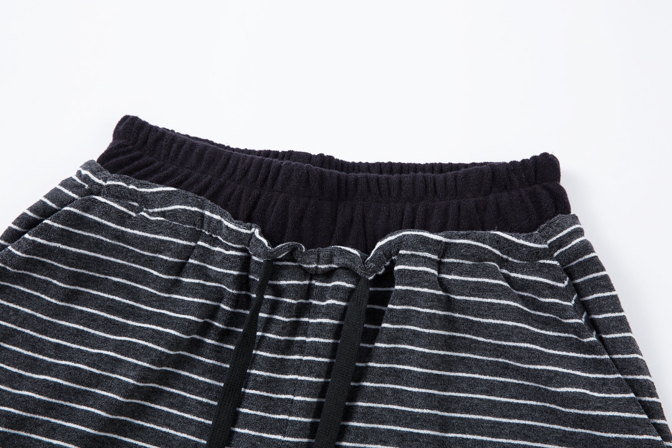 Striped Knit Barrel-Leg Lounge Pants with Drawstring Hem