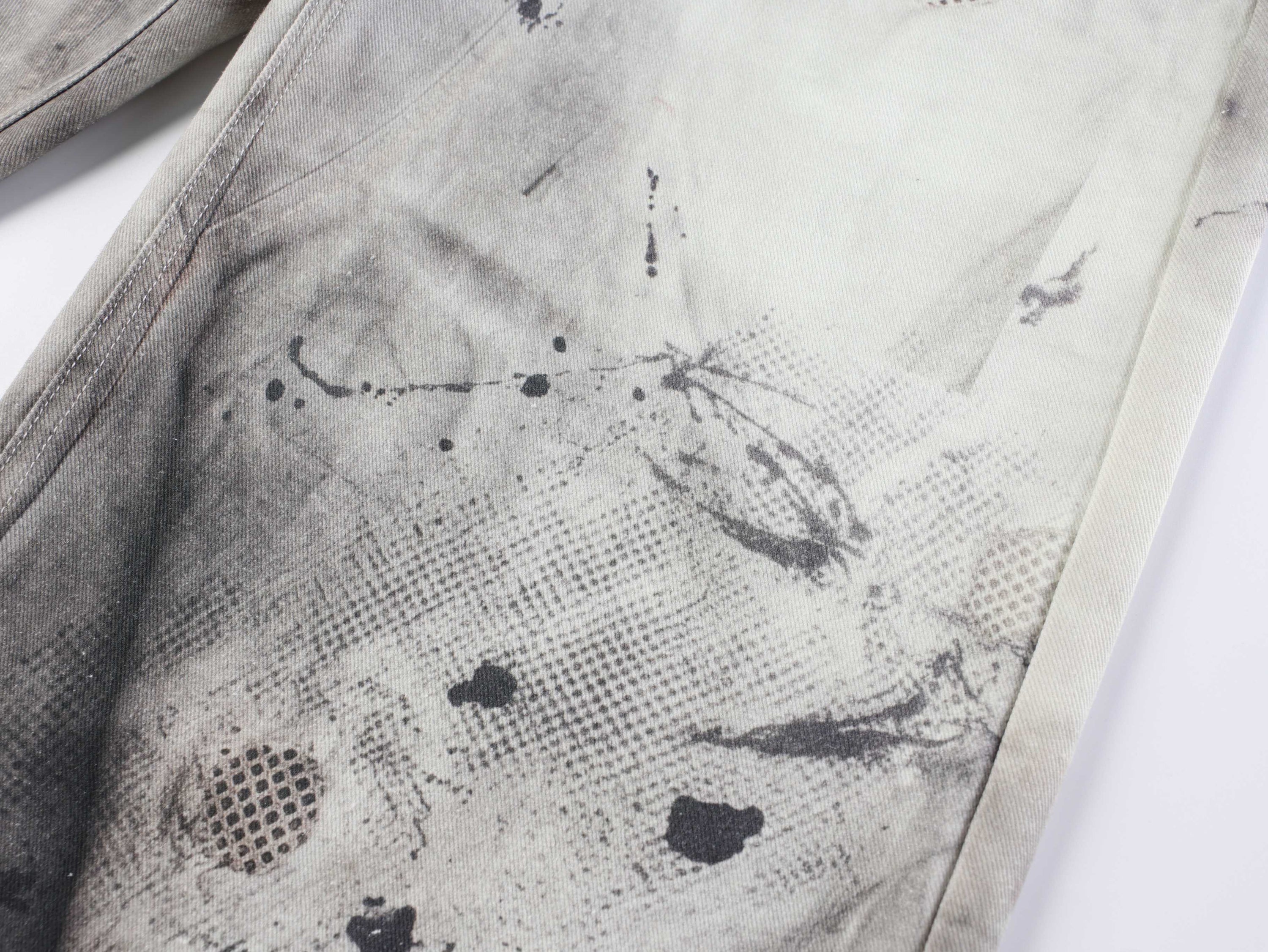 Omirad Abstract Wash Wide-Leg Jeans | Oversized Streetwear Denim