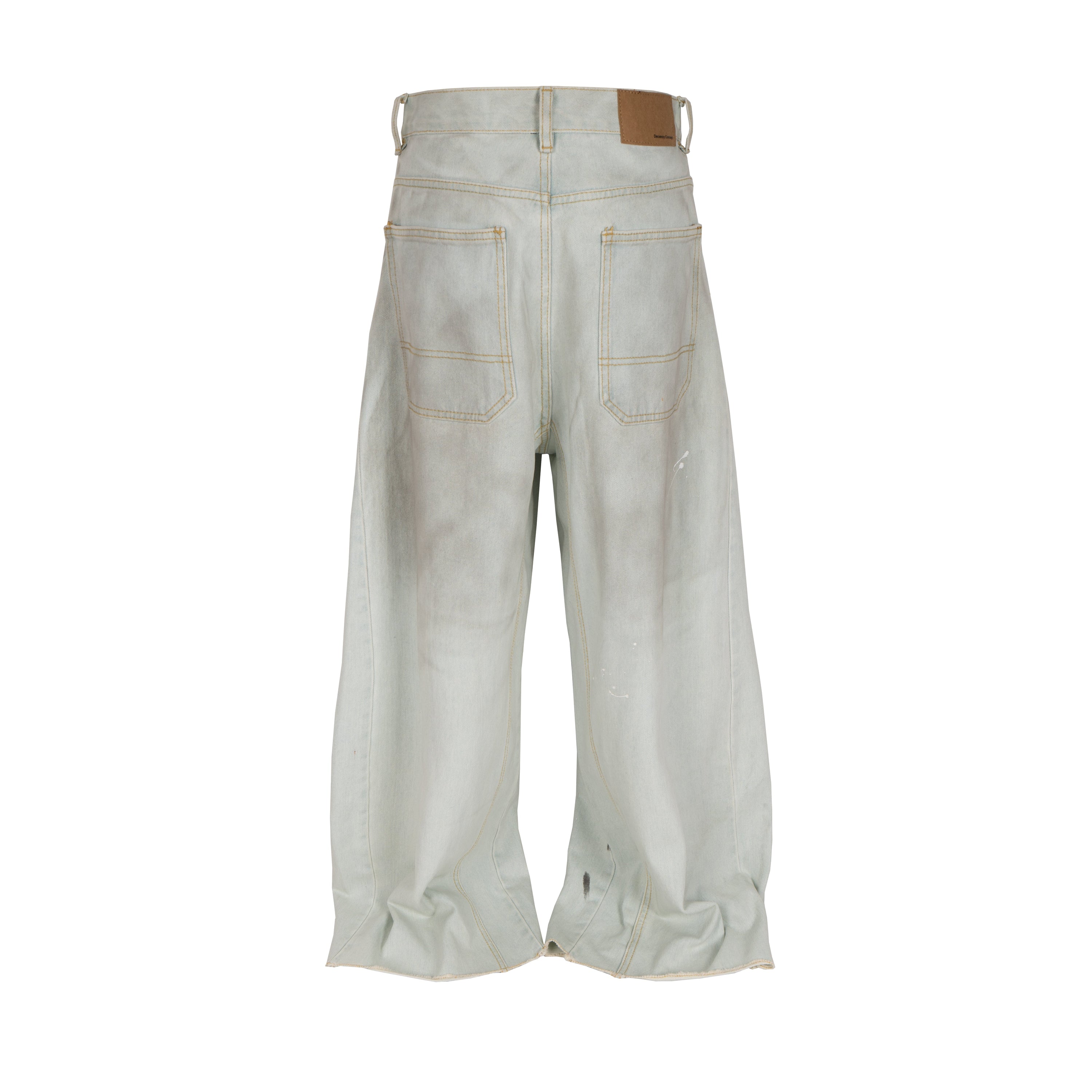 Omirad Distressed Painter-Wash Wide-Leg Jeans | 100% Cotton