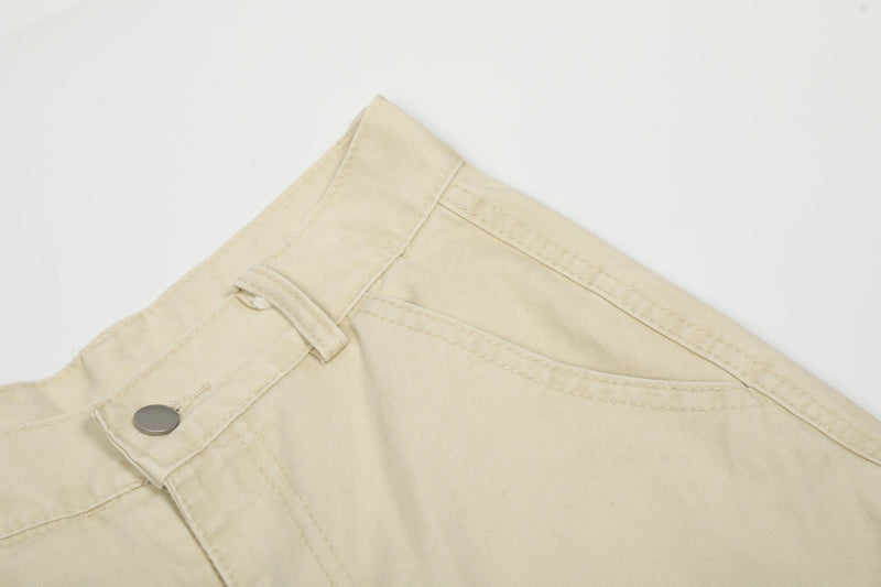 Chenille Cartoon Patch Cargo Pants | Wide-Leg Streetwear