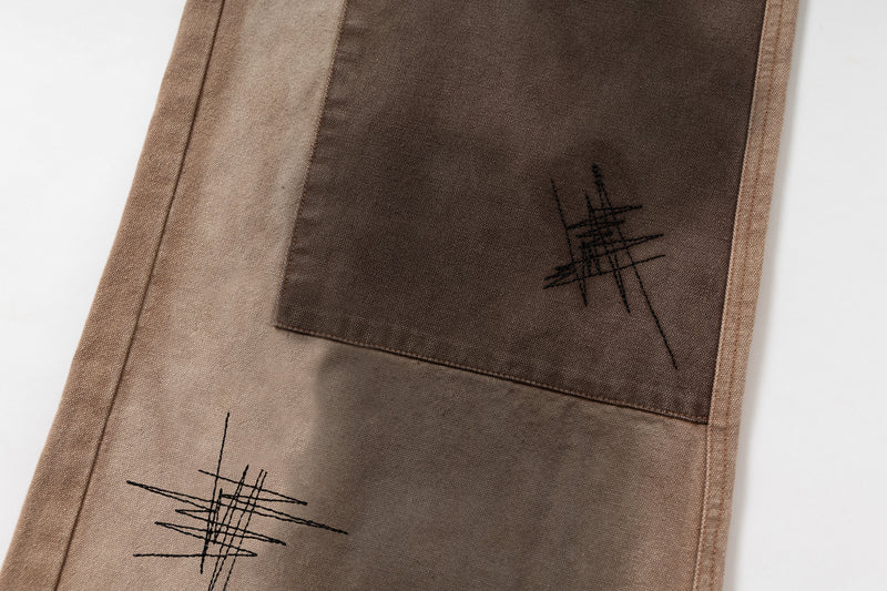 Omirad Spray-Dye Patchwork Wide-Leg Cargo Jeans | SEAKOFF