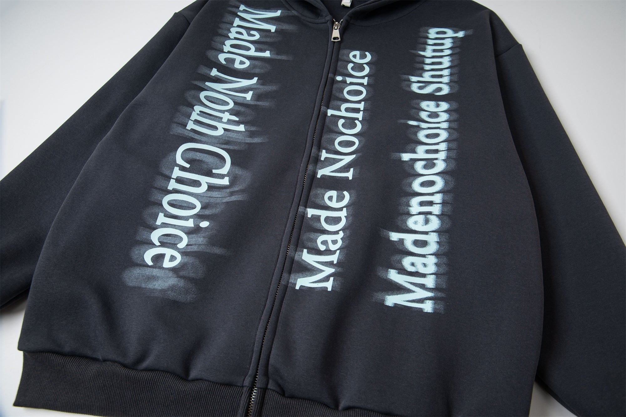 Omirad Gradient Letter Zip Hoodie | Streetwear Statement