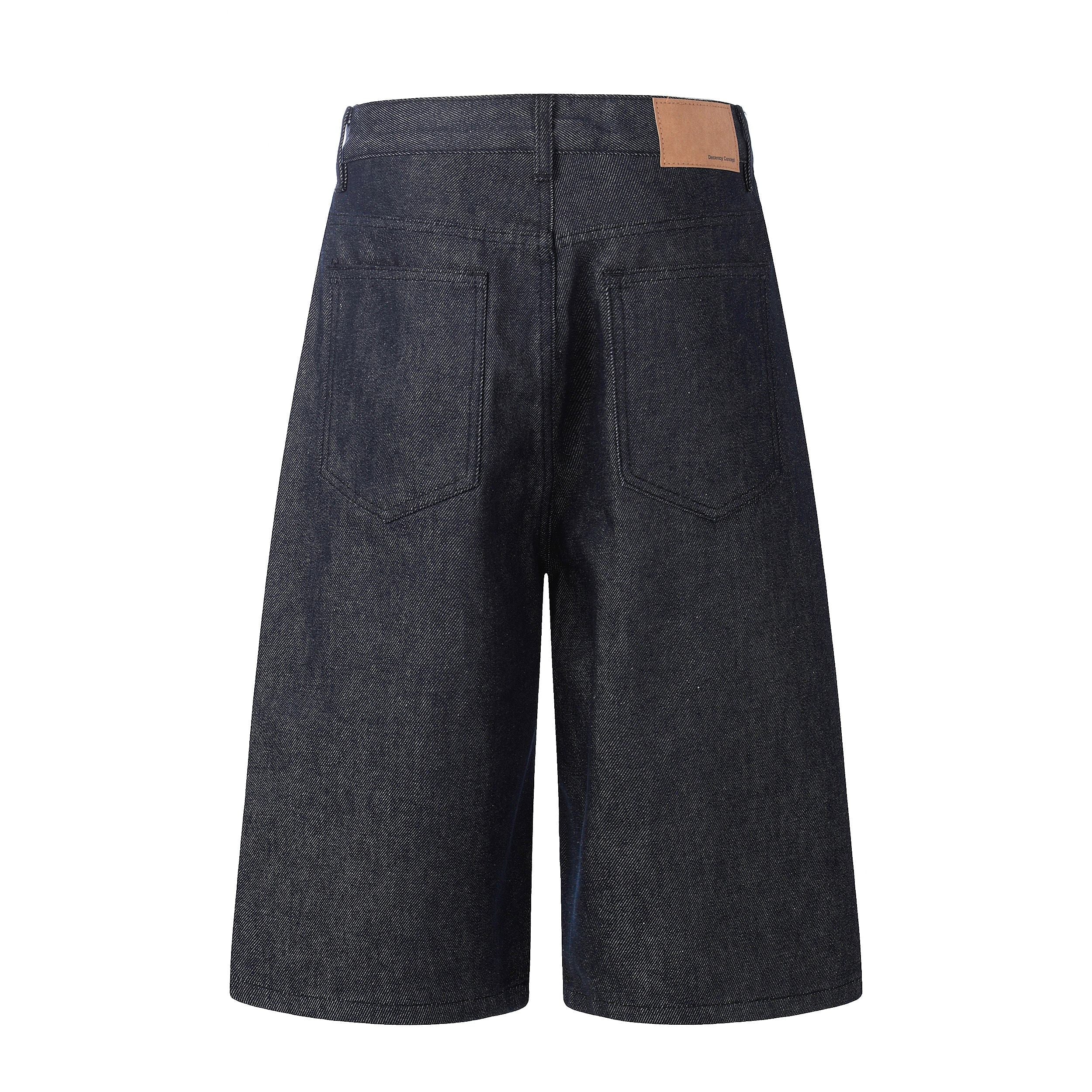 Omirad Raw Button-Fly Wide-Leg Denim Jorts | Longline Fit