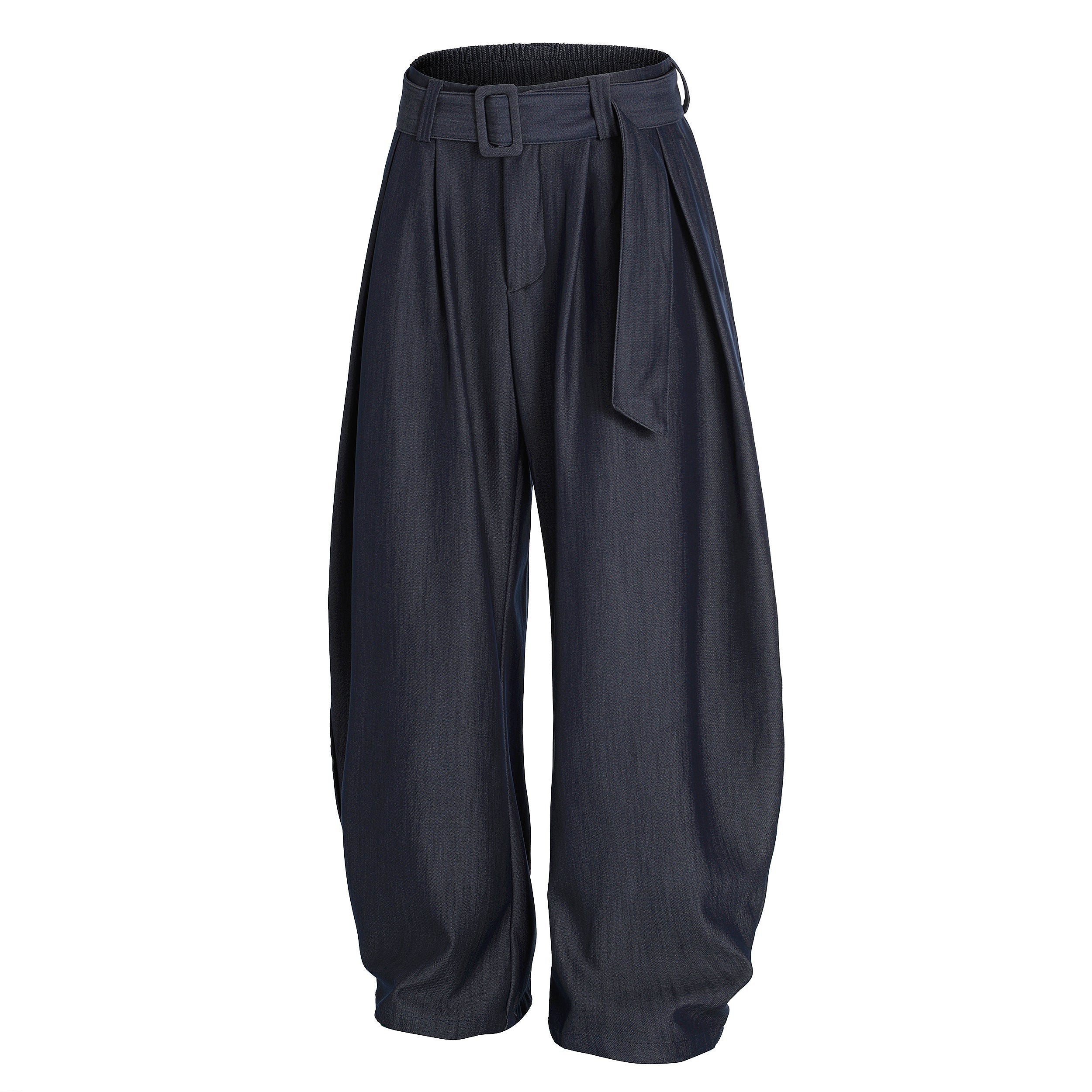 Omirad Draped Balloon Wide-Leg Pants with Belt