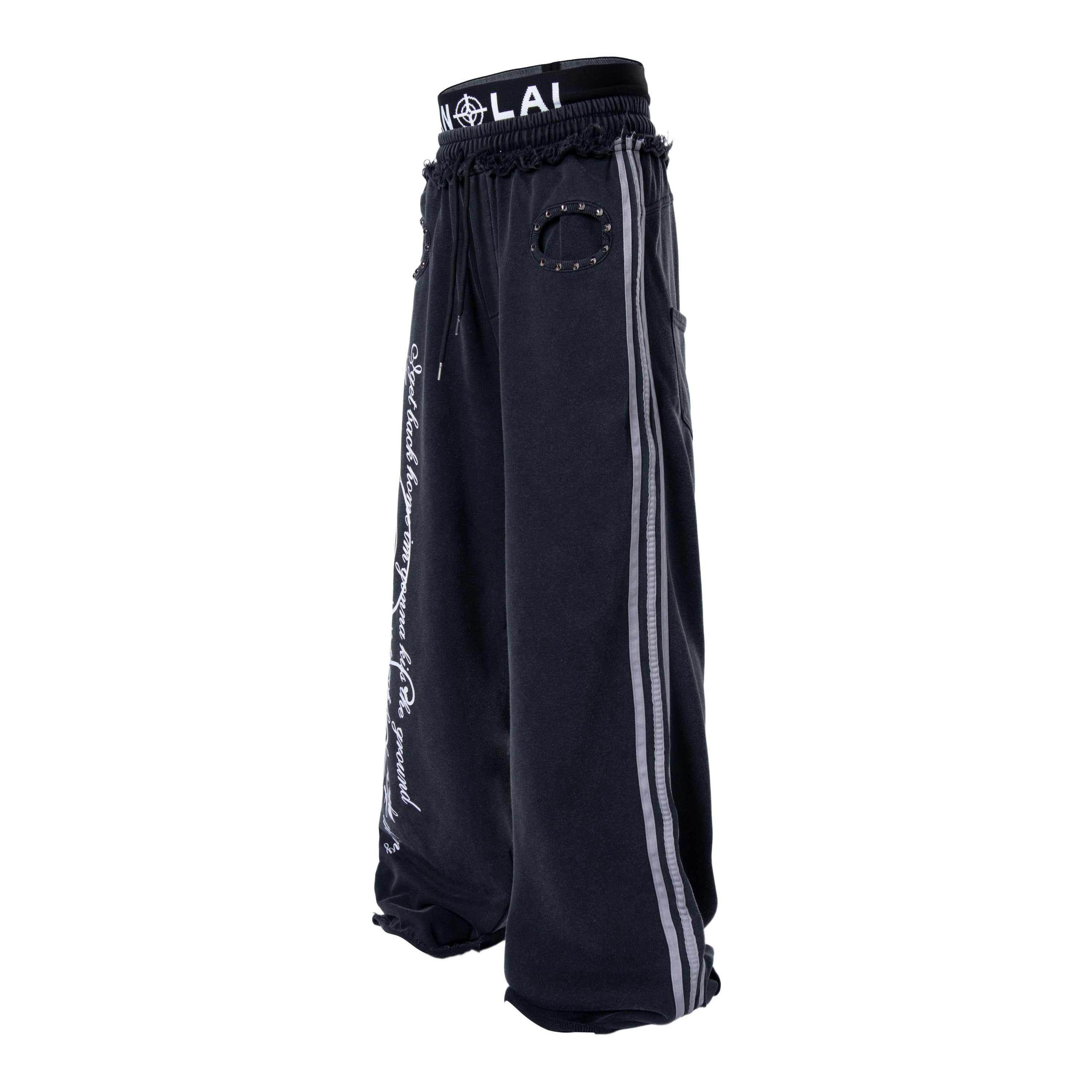 Script Graffiti Wide-Leg Sweatpants | Streetwear Joggers