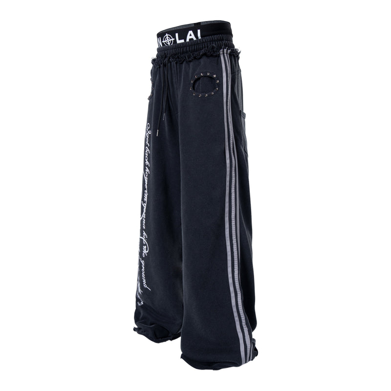 Script Graffiti Wide-Leg Sweatpants | Streetwear Joggers