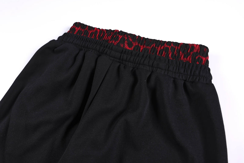 Omirad Leopard Panel Sweatpants | Wide-Leg Streetwear