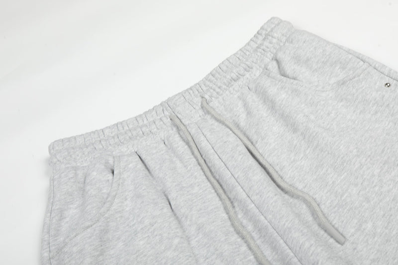 Gothic Line Graphic Wide-Leg Sweatpants with Side Rivets