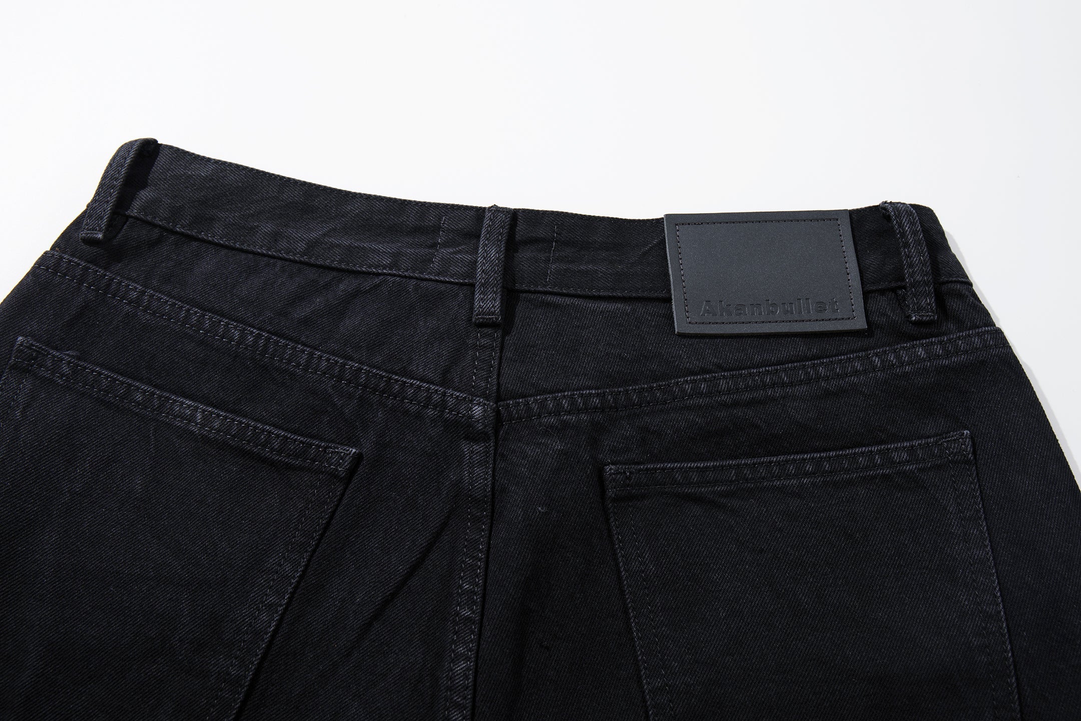 Omirad Rhinestone Wide-Leg Black Denim Jeans | SEAKOFF