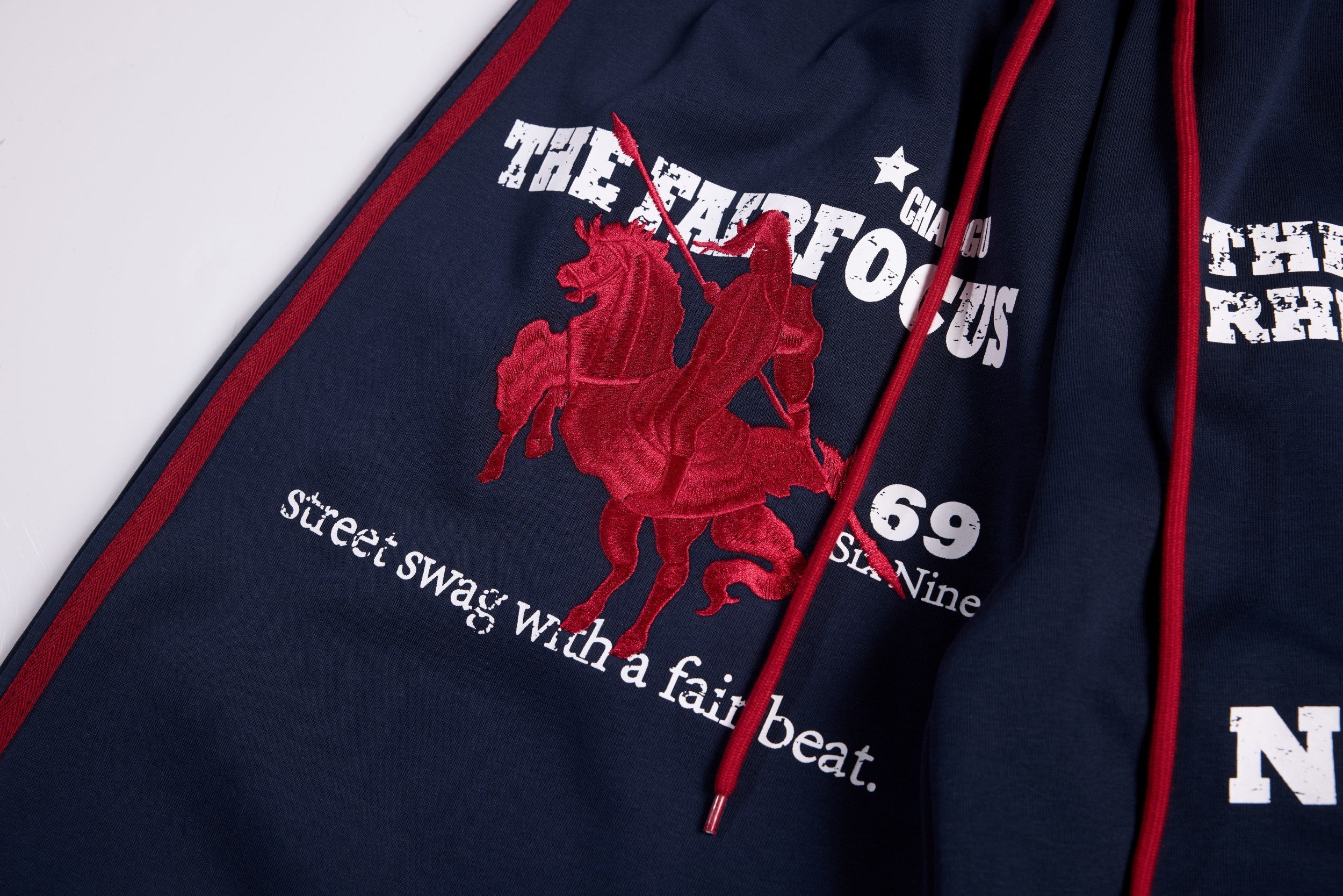 Retro College Badge Wide-Leg Sweatpants | Varsity Streetwear