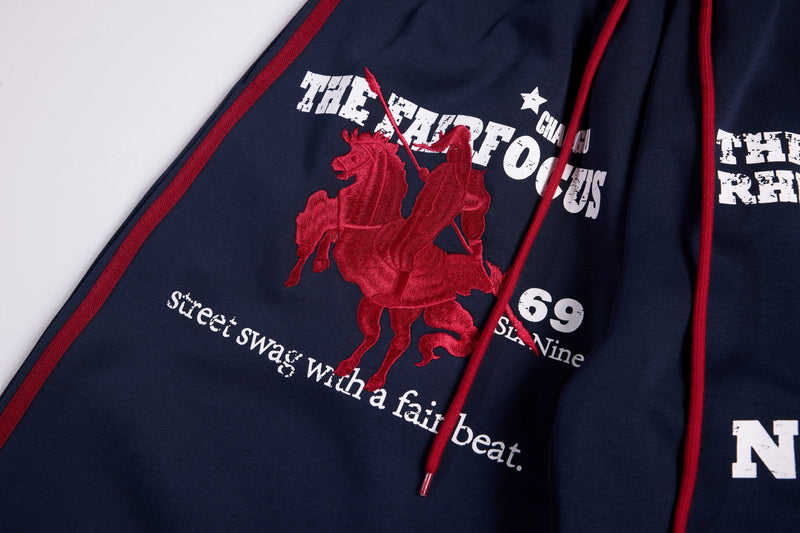 Retro College Badge Wide-Leg Sweatpants | Varsity Streetwear