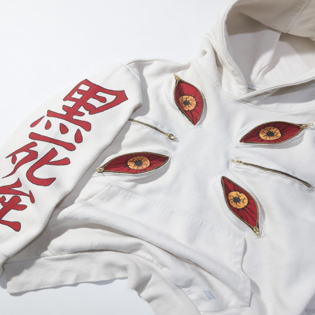 Six-Eyed Embroidered Pure Cotton Hoodie – Dark Eastern Aesthetic Streetwear