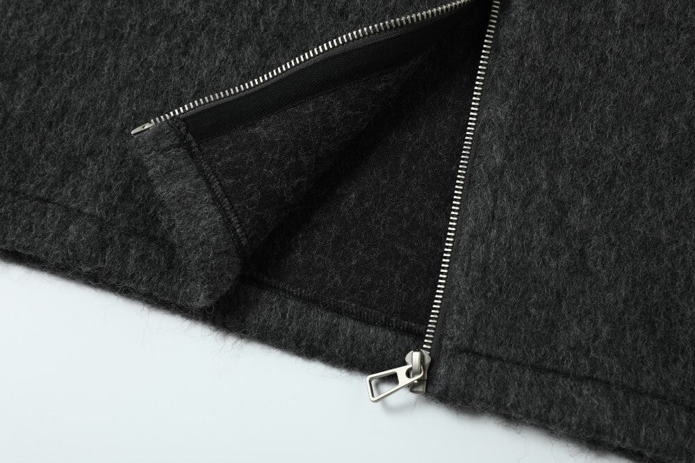 Wool-Blend Zip-Up Hooded Jacket | Minimalist Street-Luxury
